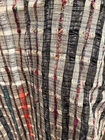 Silk linen with silver thread