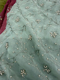 Chiffon silk with Asian work