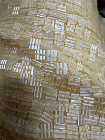 Silk chiffon with marble sequins handmade