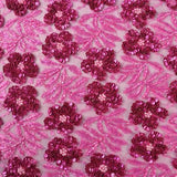Hexagonal Hand-beaded Floral Bridal Lace Fabric