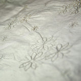 Thin Black Floral Design Silk Shantung Embroidery