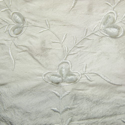 Velvet Floral Design Silk Shantung Embroidery