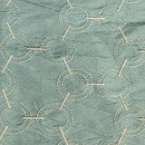 Dashed Circles Connected by Hexagons Silk Shantung Embroidery