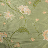 Pointy and Swirly Abstract Flowers Silk Shantung Embroidery