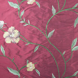 Lustrous Floral Pattern Silk Shantung Embroidery