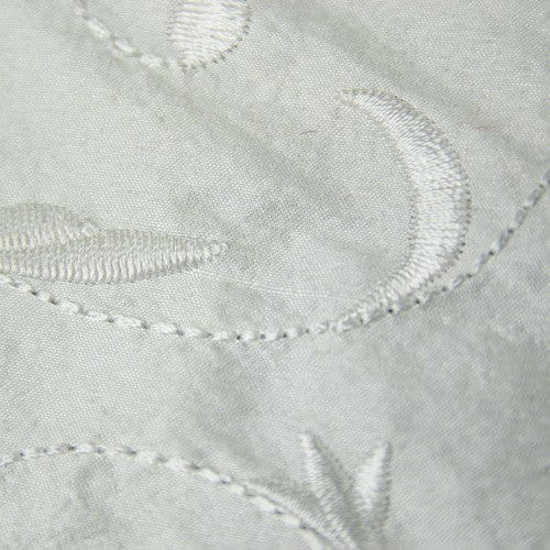Floral Swirl Pattern Silk Shantung Embroidery