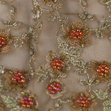 Beaded Flowers Lace Fabric