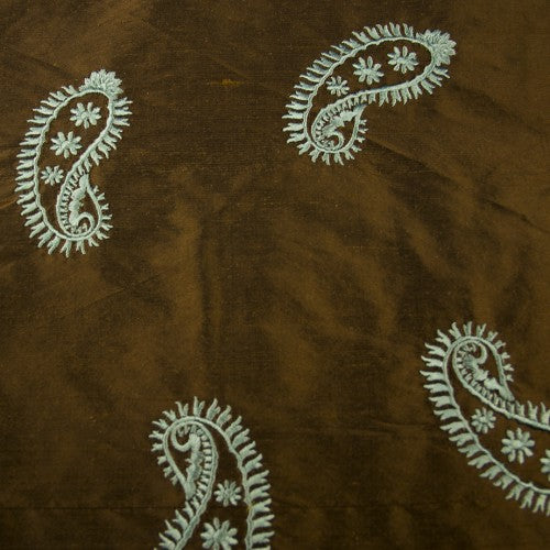 Paisley Pattern Silk Shantung Embroidery