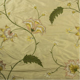 Pointy and Swirly Abstract Flowers Silk Shantung Embroidery