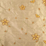 Flowers with Connected Stems Silk Shantung Embroidery