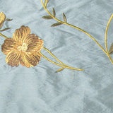 Lustrous Floral Pattern Silk Shantung Embroidery