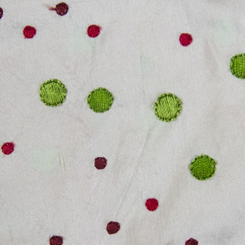 Small and Large Polka Dot Pattern Silk Shantung Embroidery