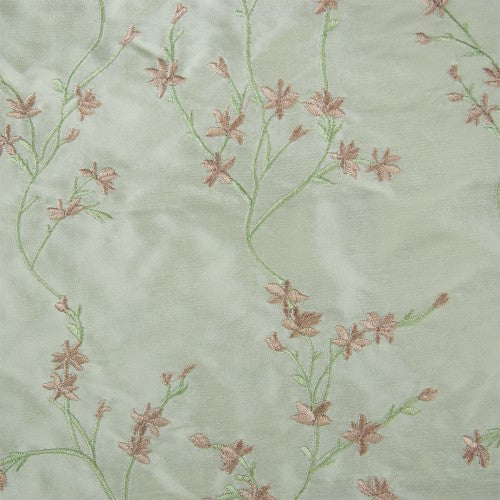 Small Floral Pattern Silk Shantung Embroidery