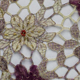 Floral Hexagonal Pattern with Sequins Lace Fabric