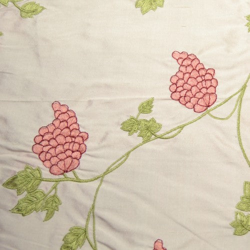 Grapes on the Vine Silk Shantung Embroidery