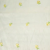 Small Simple Flowers Silk Shantung Embroidery