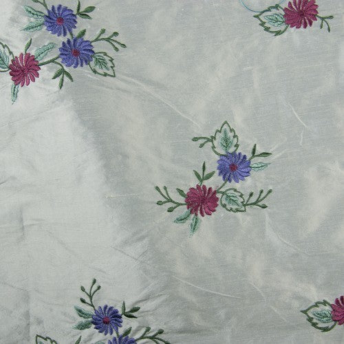 Flower Patches Silk Shantung Embroidery