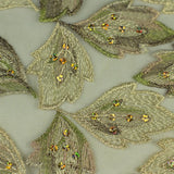 Leaf Pattern with Sequins Lace Fabric