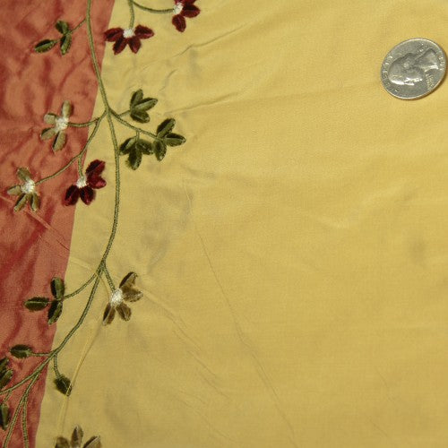 Velvet Flower Silk Shantung Embroidery