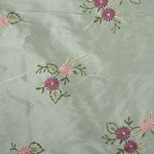 Flower Patches Silk Shantung Embroidery – Butterfly Fabrics NYC