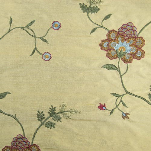 Flowers as Flower Petals Pattern Silk Shantung Embroidery