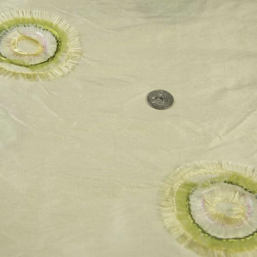 Circles with Frills Silk Shantung Embroidery