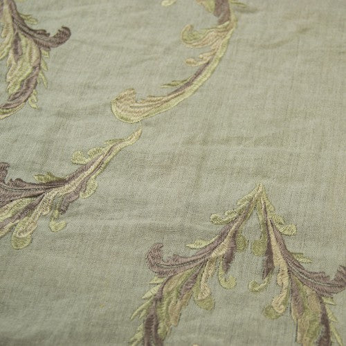 Swirly Leaf Irish Linen Embroidery