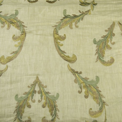 Swirly Leaf Irish Linen Embroidery