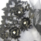 Tulle Lace with Floral Embroidery and Stones Lace Fabric