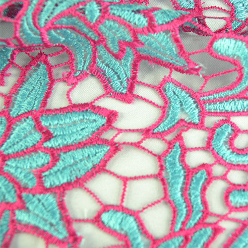 Connected Floral Pattern Guipure Lace Fabric
