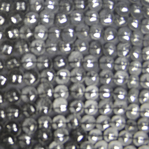 Round Leather Patch with Square Silver Sequins Silk Georgette