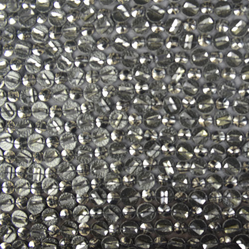 Round Leather Patches with Round/Oblong Silver Sequins Silk Georgette
