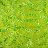 Arrow Shape Squiggly Line Pattern Silk Shantung Embroidery