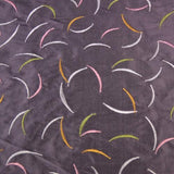 Sporadic Banana Shape Pattern Silk Shantung Embroidery