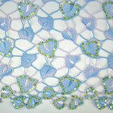 Mosaic Leaf Pattern with Sequins Lace Fabric