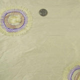 Circles with Frills Silk Shantung Embroidery