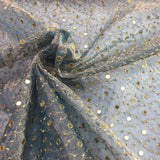Metallic Tissue Organza with Mirror Pattern Silk Organza Embroidery