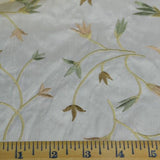 Simple Flower Pattern Silk Shantung Embroidery