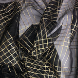 Gold Cord Pattern Silk Organza
