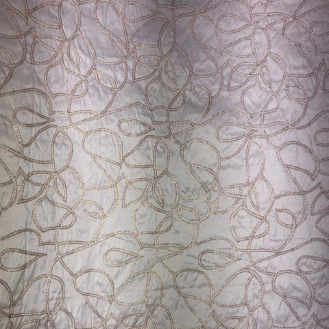 French, Golden Loops Embroidery on Silk Shantung