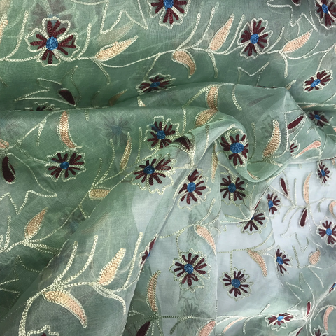 Silk Organza Embroidery Butterfly Fabrics NYC Silk Organza Embroidery Butterfly Fabrics NYC
