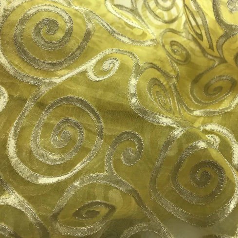 Swirl Design Silk Organza Embroidery