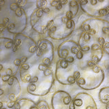 Soutache Floral Swirl Pattern Silk Organza Embroidery