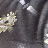 Hand-Painted Flowers Silk Linen