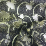 Leaf Pattern Silk Organza Embroidery
