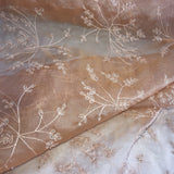Thin Floral Beaded Embroidery Silk Organza Embroidery
