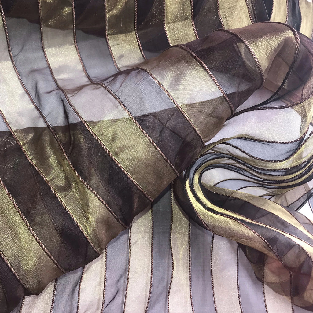 Stripes Silk Metallic Organza