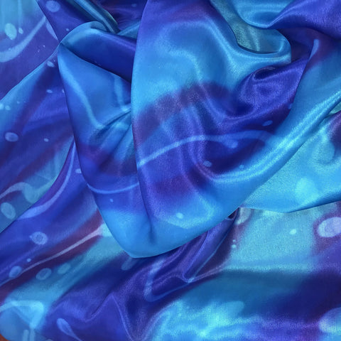 Under the Sea Tie Dye Print Silk Chiffon 54''