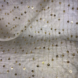 Lined Sequins Pattern Silk Organza Embroidery
