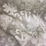 Chenille Floral Pattern Silk Organza Embroidery